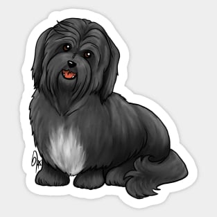 Dog - Havanese Dog - Black Sticker